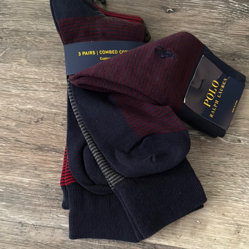 Polo by Ralph Lauren Blue and Red Dress Socks